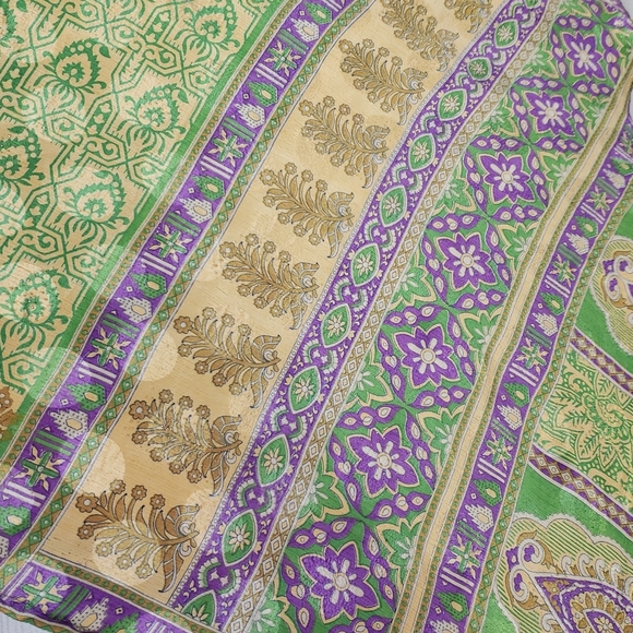 Darn Good Yarn Sari Silk Wrap Skirt Tea XL/Plus - Picture 15 of 16